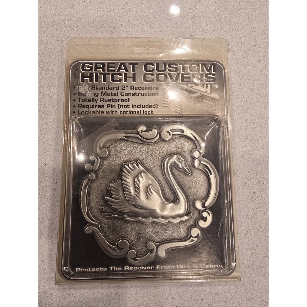 Vtg Schwans Home Delivery Metal Hitch Cover Swan Logo Sealed Jostens 2"